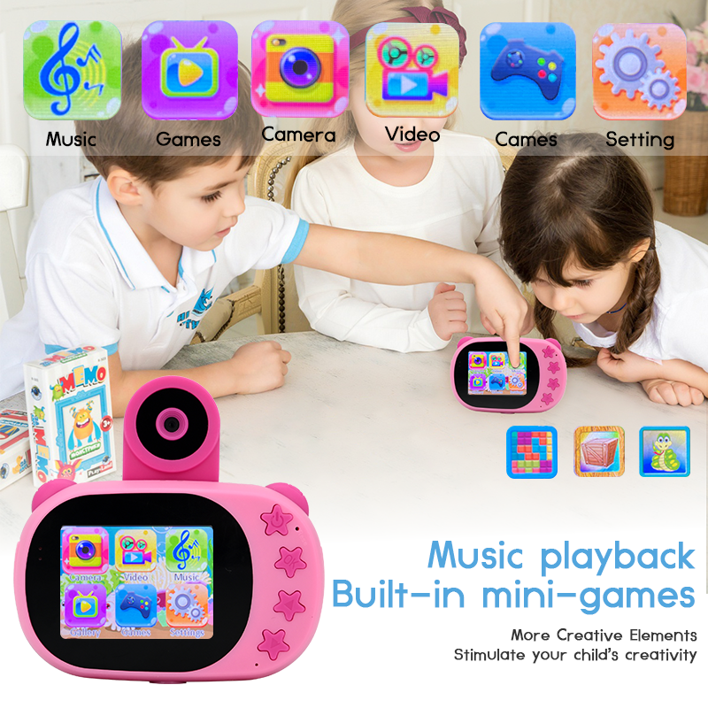 Waterproof Kids Digital Camera, Creative Gift for Children with Games & Music Function